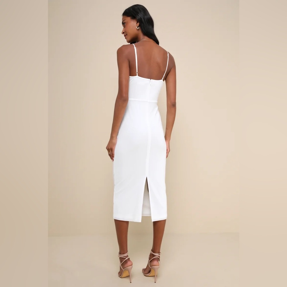 Lulus White midi dress NWT size Large